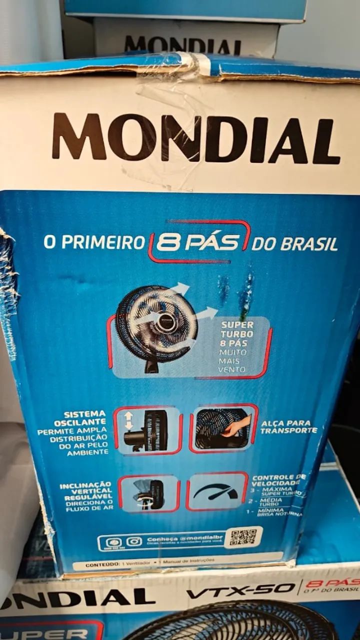 NOVO | VENTILADOR 220V de Coluna Mondial Super Turbo 40cm 8 Pás - Foto 3