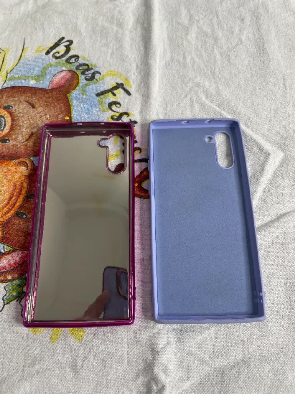 CAPINHA DE CELULAR SAMSUNG NOTE 10 -  SILICONE ROXO em STRASS e LILÁS - Foto 2