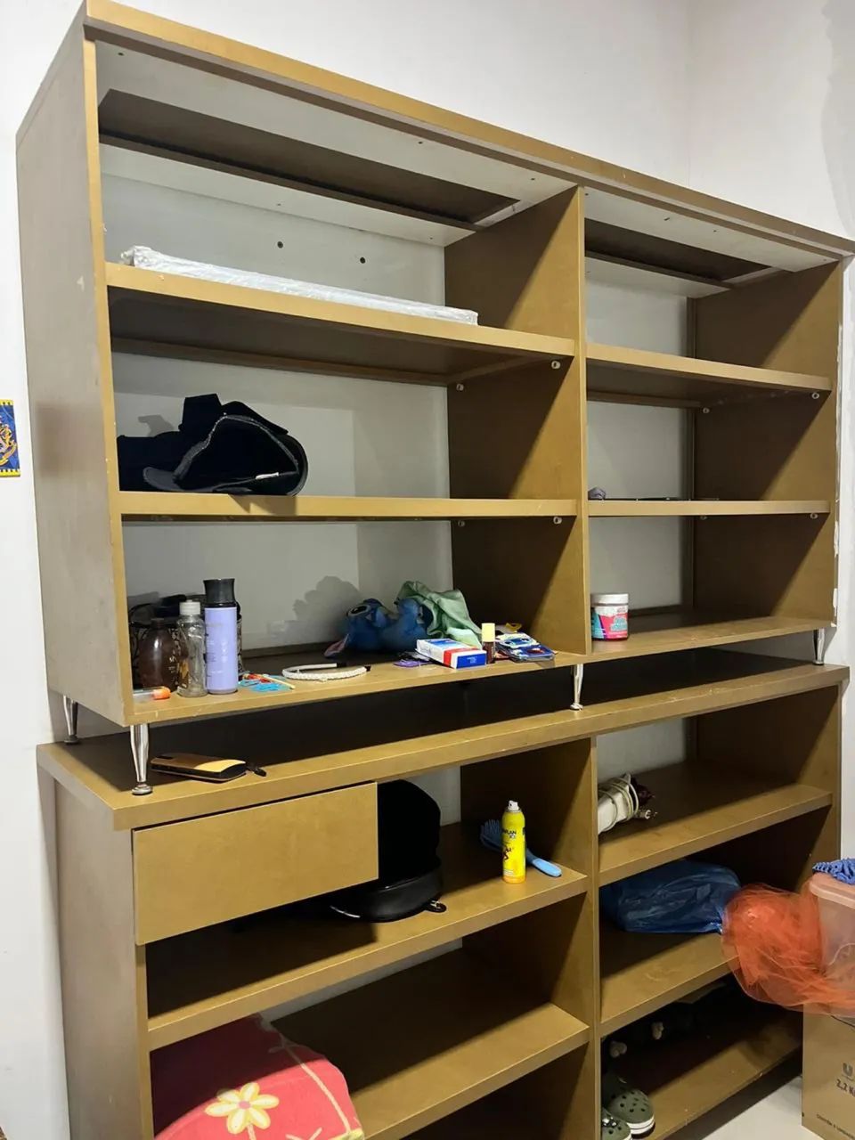 MDF Display Shelf/Cabinet with Glass Front – Lower Cabinet and Tall Legs