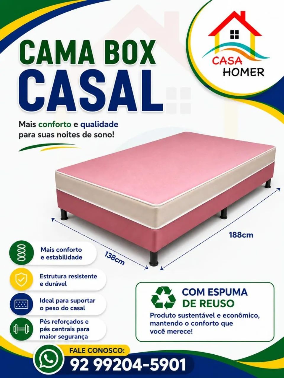 Cama Nova. Entrega grátis. 