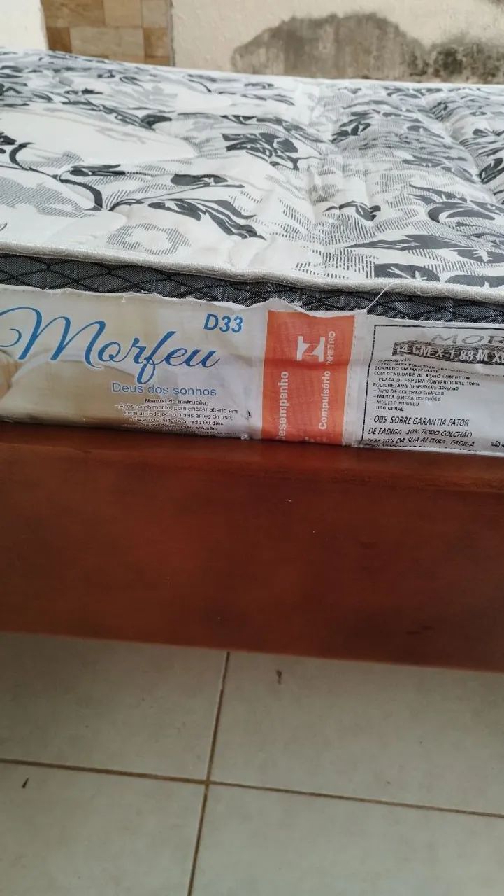 Cama solteiro madeira com colchão D33 - Foto 3
