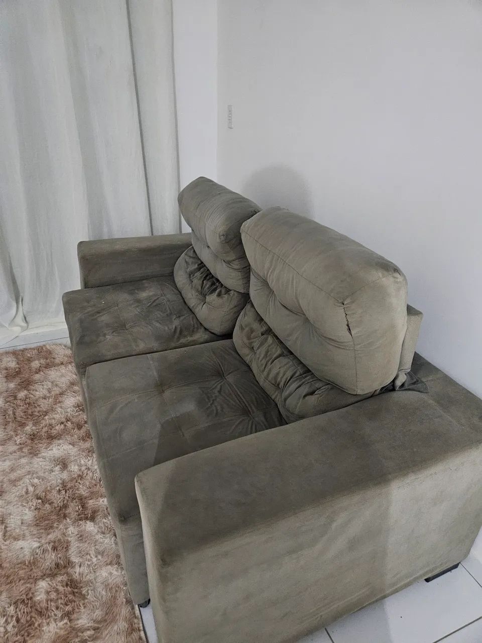 Sofá 2 Lugares Retrátil e Reclinável Cinza  - Foto 5