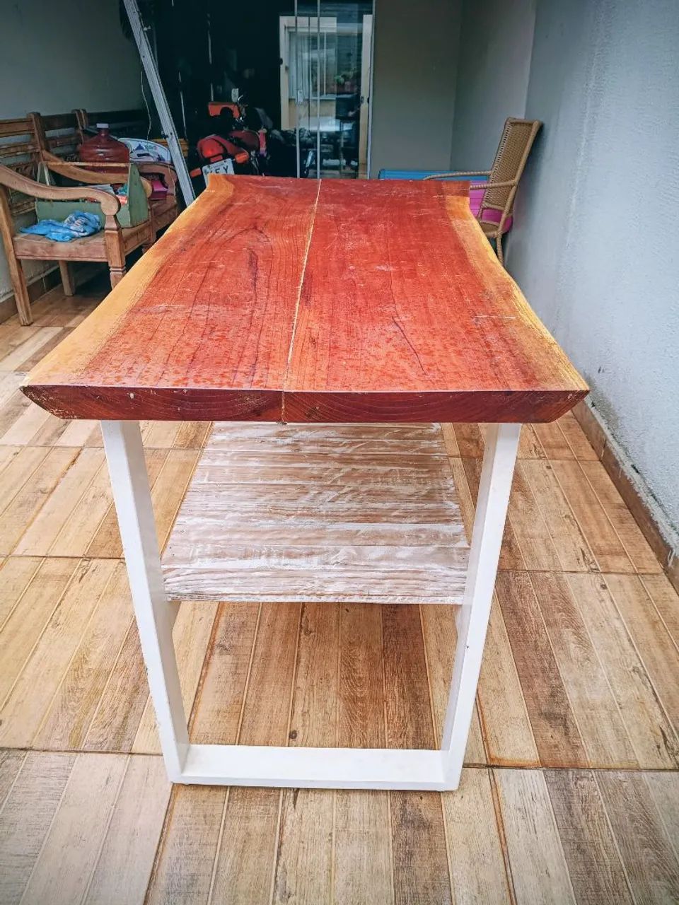 Mesa Rústica de Cedro, Comp.(1,54) Larg.(0,81) Alt.(0,91) - Foto 2