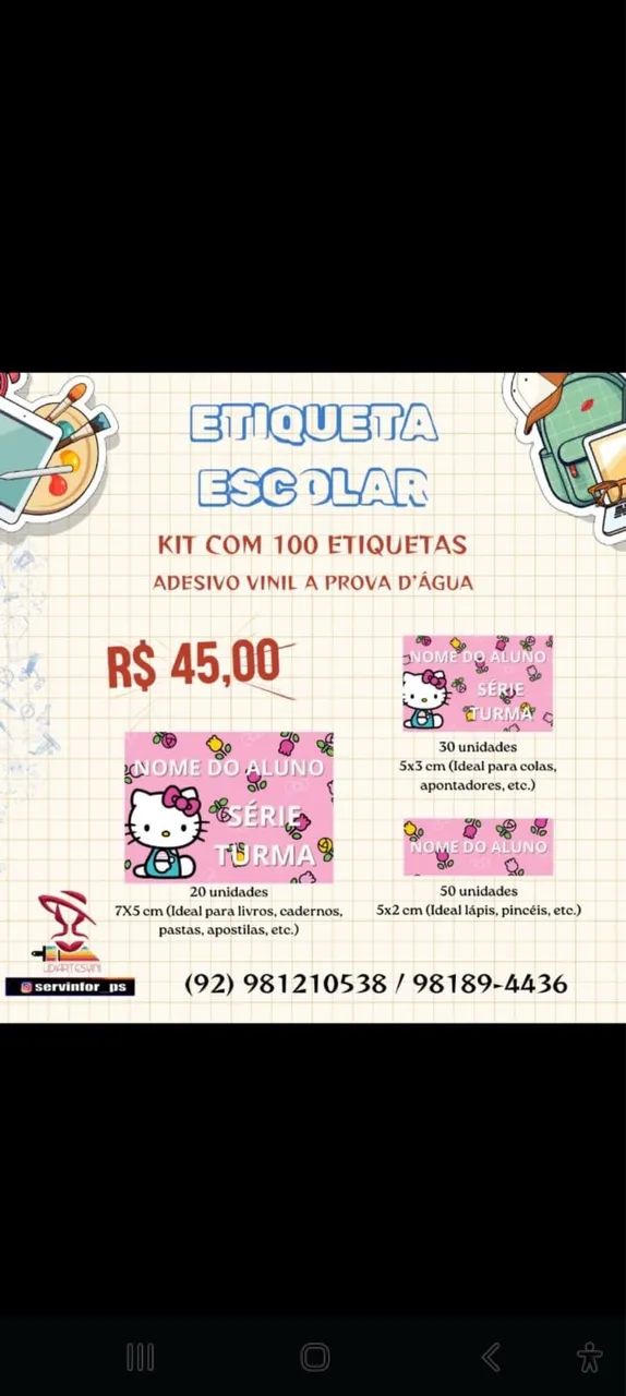 Etiqueta escolar