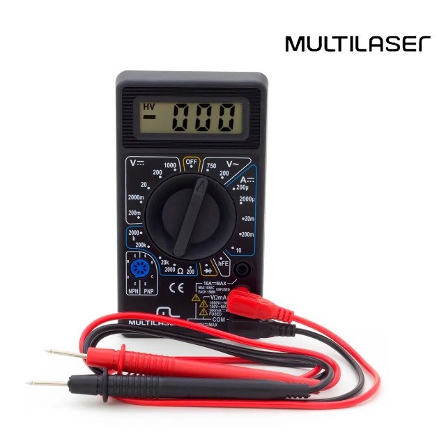 Multimetro Digital Corrente Ac + Dc Tensão 200m - 1000v Bateria 9v 