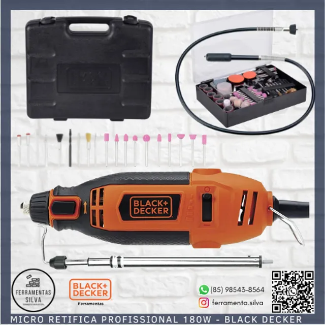 Micro retífica Black+Decker RT18KA 180W 127V