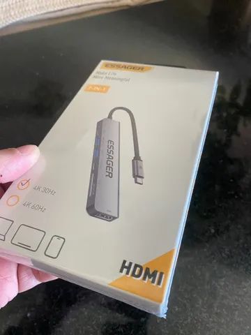 Hub Essager Adaptador 7x1 Usb-c Hdmi 4k Usb 3.2 Pd 60w Sd Tf - Hub