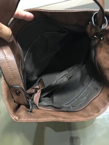 Bolsa marrom sintética  - Foto 6