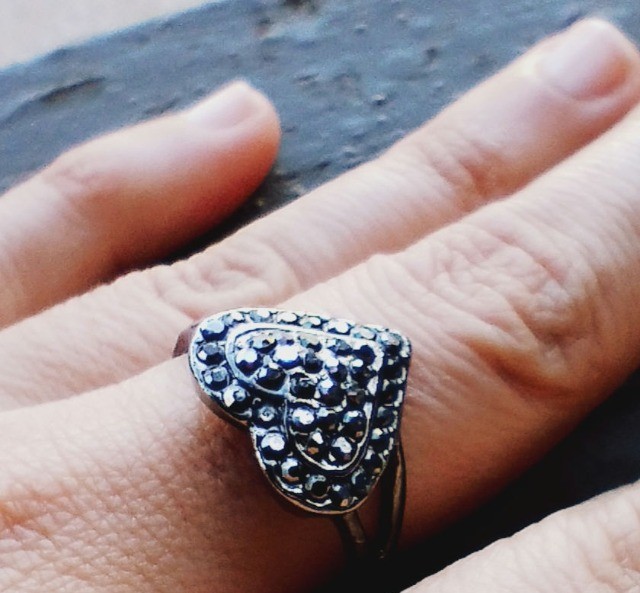 Anel grafite rodium negro de coração Tam. 19 - Não escurece! - Foto 4