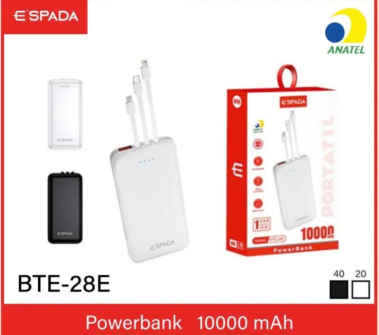 Carregador portátil a partir de 75,00 - 85,00  10.000mah top Aceitamos cartão  - Foto 2