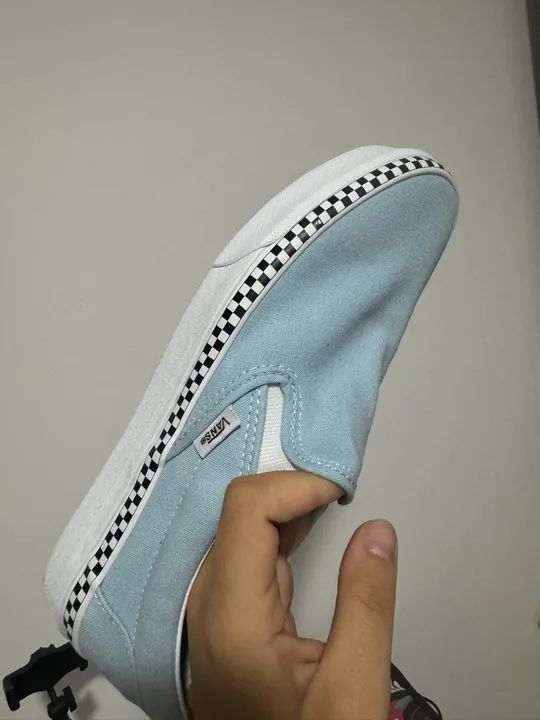 Tenis vans fashion feminino azul bebe