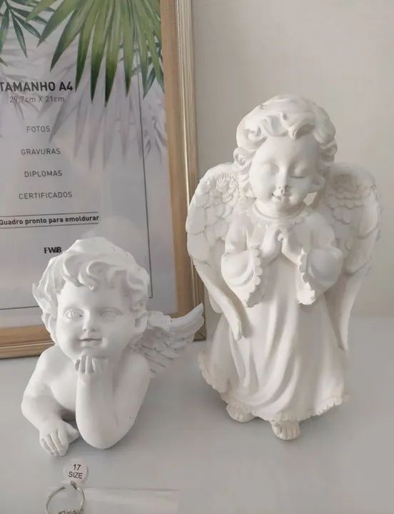 Dupla de Anjos - Gesso e Resina
