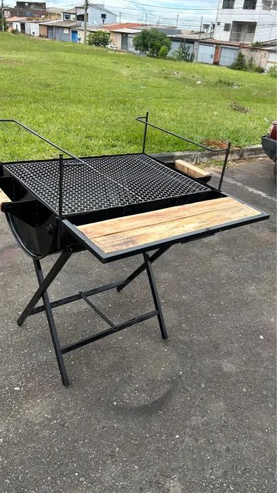 Churrasqueira dobrável em aço com grelha - Foto 4