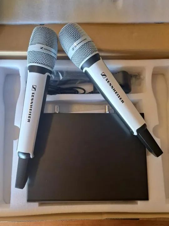 Microfone Sem Fio Duplo Ew135 G4 Sennheiser Branco Metal - Foto 6