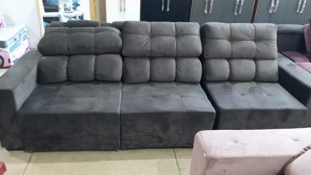 SOFA RECLINÁVEL E RETRÁTIL NOVO 2.83 MT