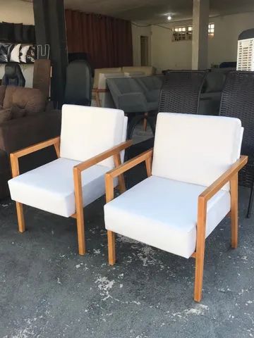 poltrona braço de madeira novas - Foto 4