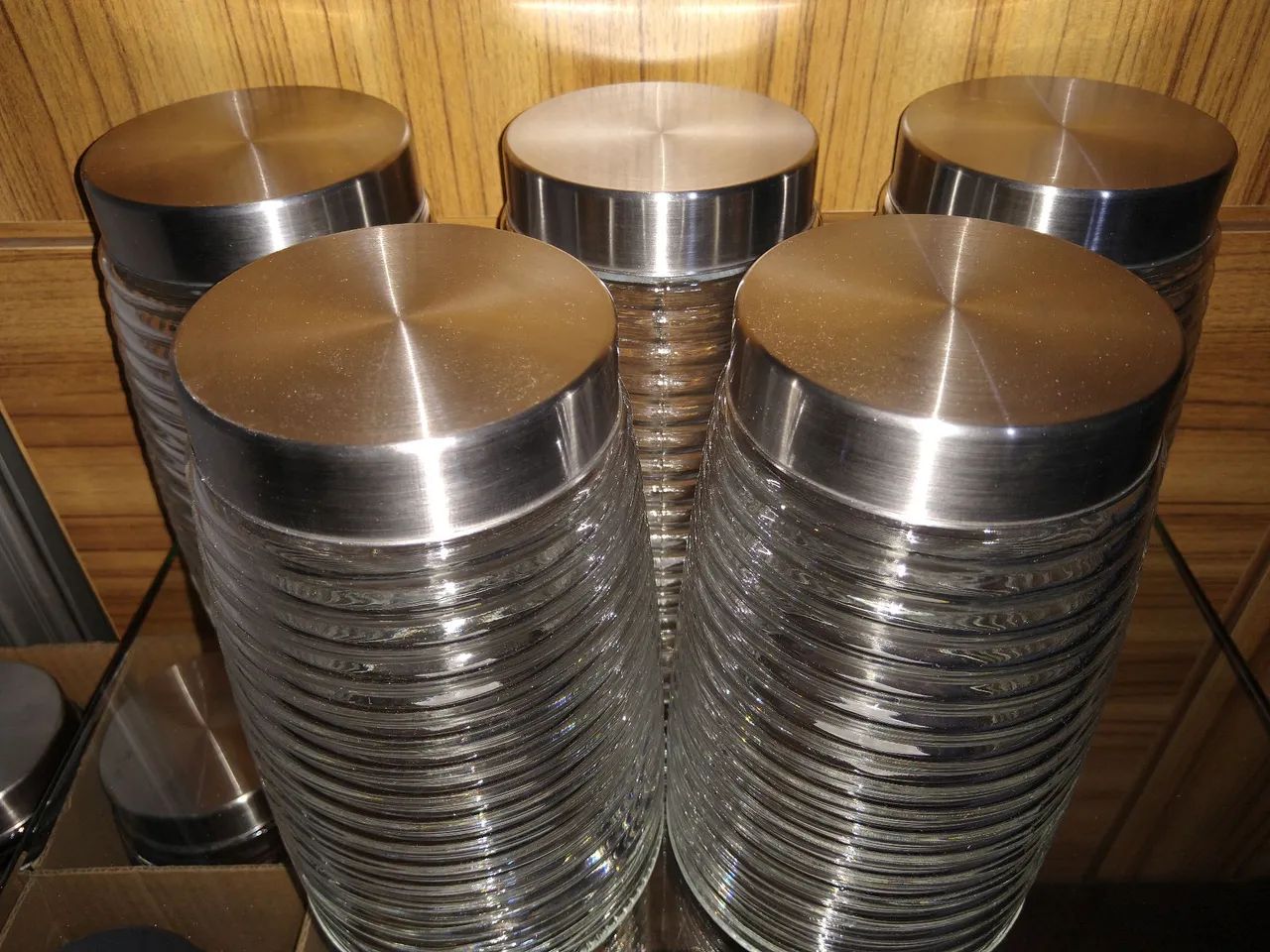 Potes Vidro Tampa Aço Inox/Novo!!! R$ 25,00(1,3L)/35,00(1,7L)<br>(1,7L)(1700ml)R$ 45,00 - Foto 2