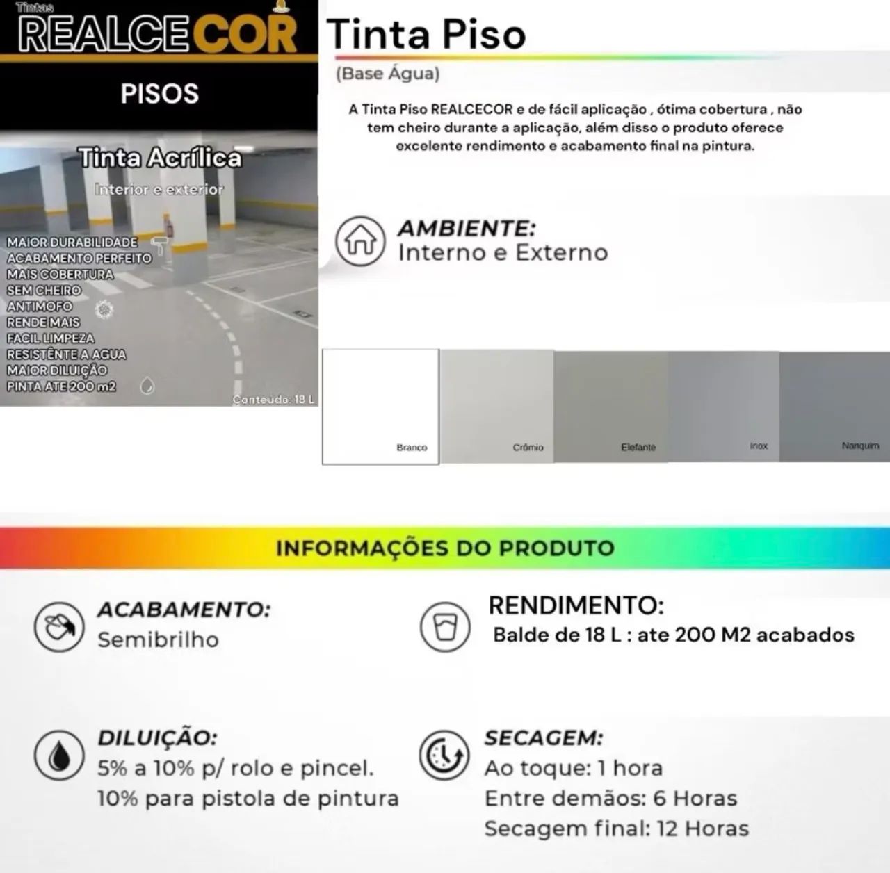 Tinta piso realcecor 18 litros  - Foto 4
