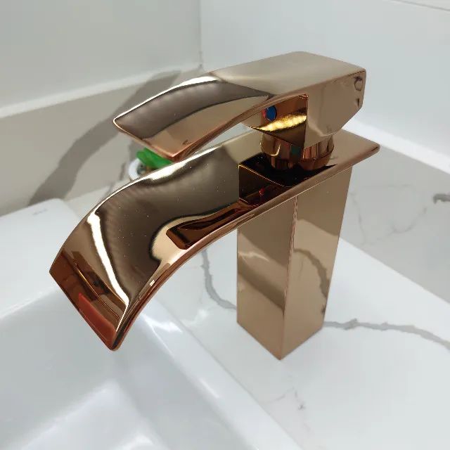 PRONTA ENTREGA | Torneira Monocomando Banheiro Metal Cascata Rose Gold - Foto 5