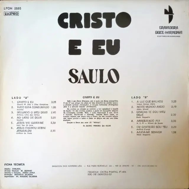 Lp Disco De Vinil Gospel Evangélico Saulo - Cristo e Eu - Foto 2