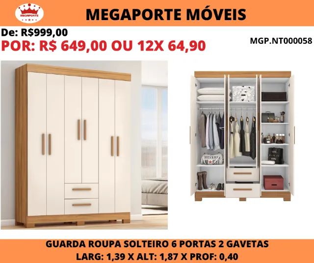 Guarda Roupa Solteiro 1,39M64596144610690121