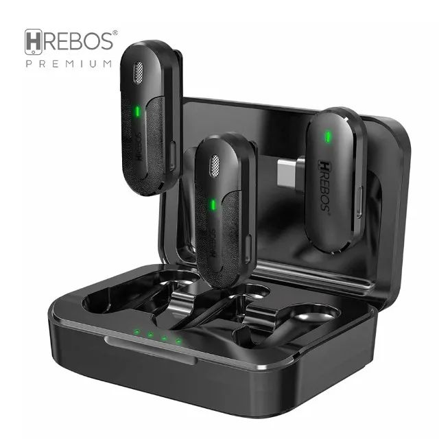Microfone Lapela Profissional Sem Fio Duplo Hrebos IF-209 Tipo C - Foto 4