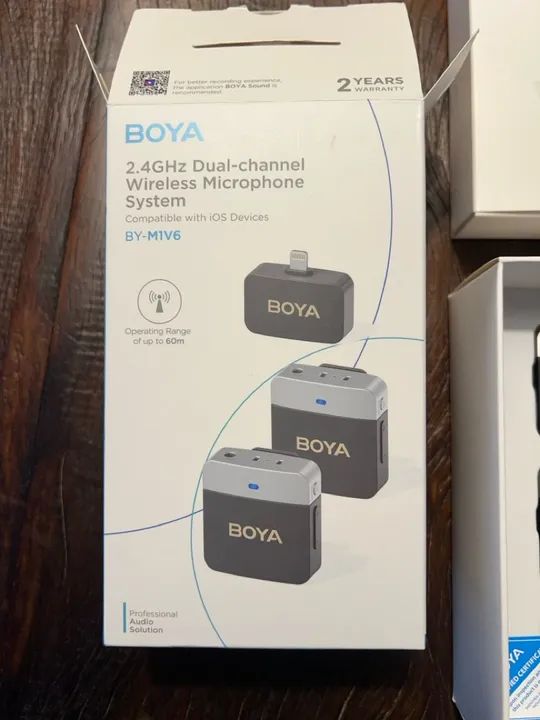 Microfone Sem Fio Duplo BOYA BY-M1V6 para iOS