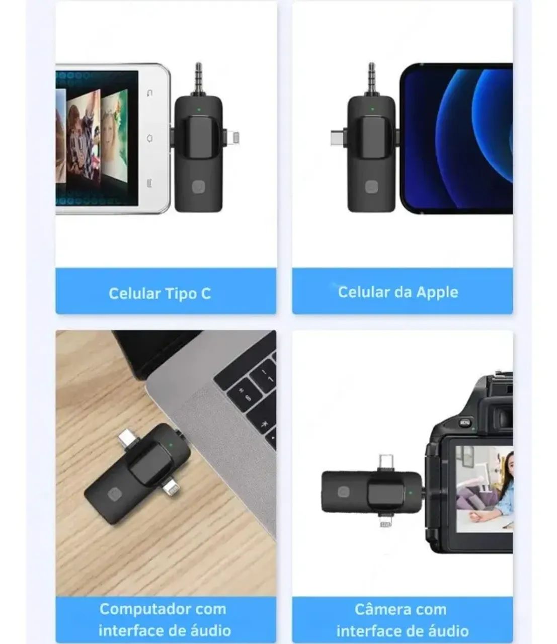 Microfone Lapela Sem Fio P3 Youtuber iPhone/android/camera - Foto 5