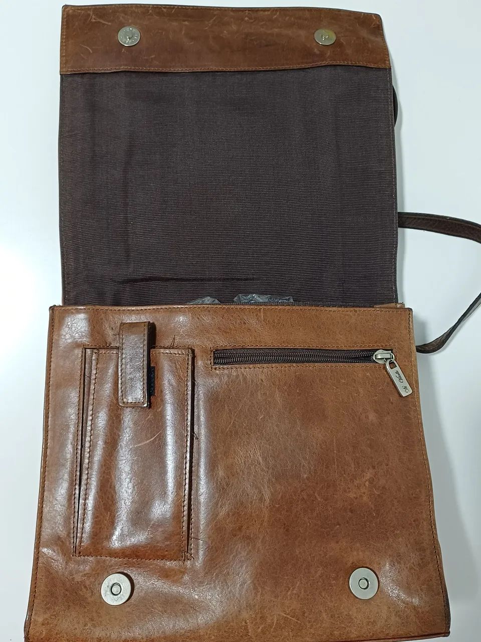 Mochila de couro quadrada - Foto 4