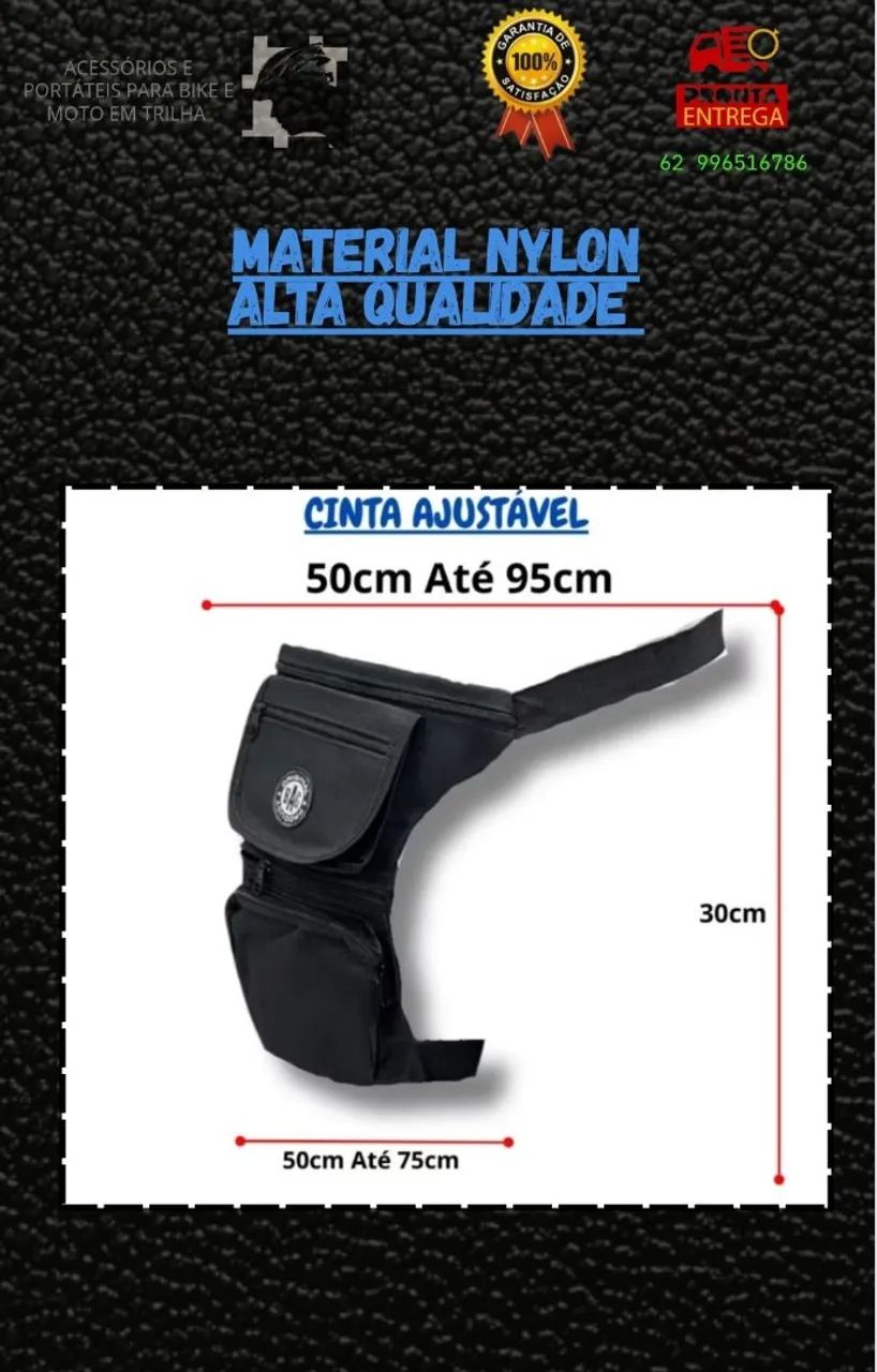 Pochete de Perna com 5 Bolsos para Bike e Moto - Foto 2