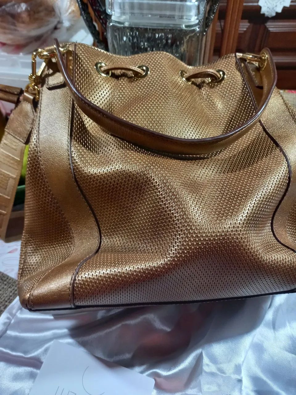 Bolsa de Ombro Luz da Lua Dourada - Foto 3