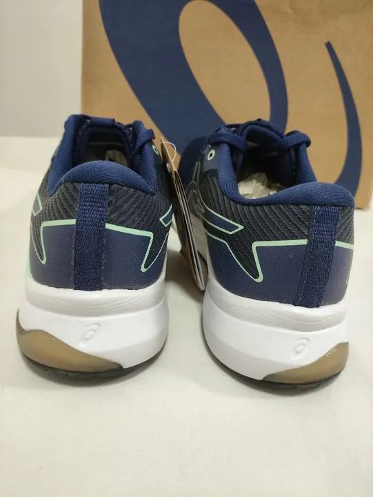 Tênis ASICS GEL-Shinobi 2 - Feminino - Azul marinho com verde e laranja - Original - Foto 6