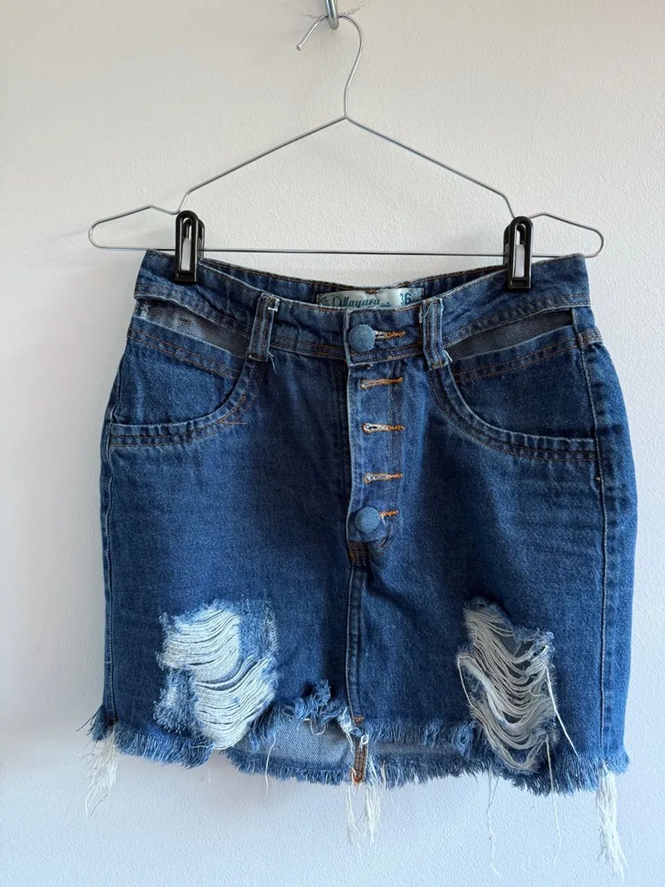 Saia Jeans Destroyed - Tamanho 36