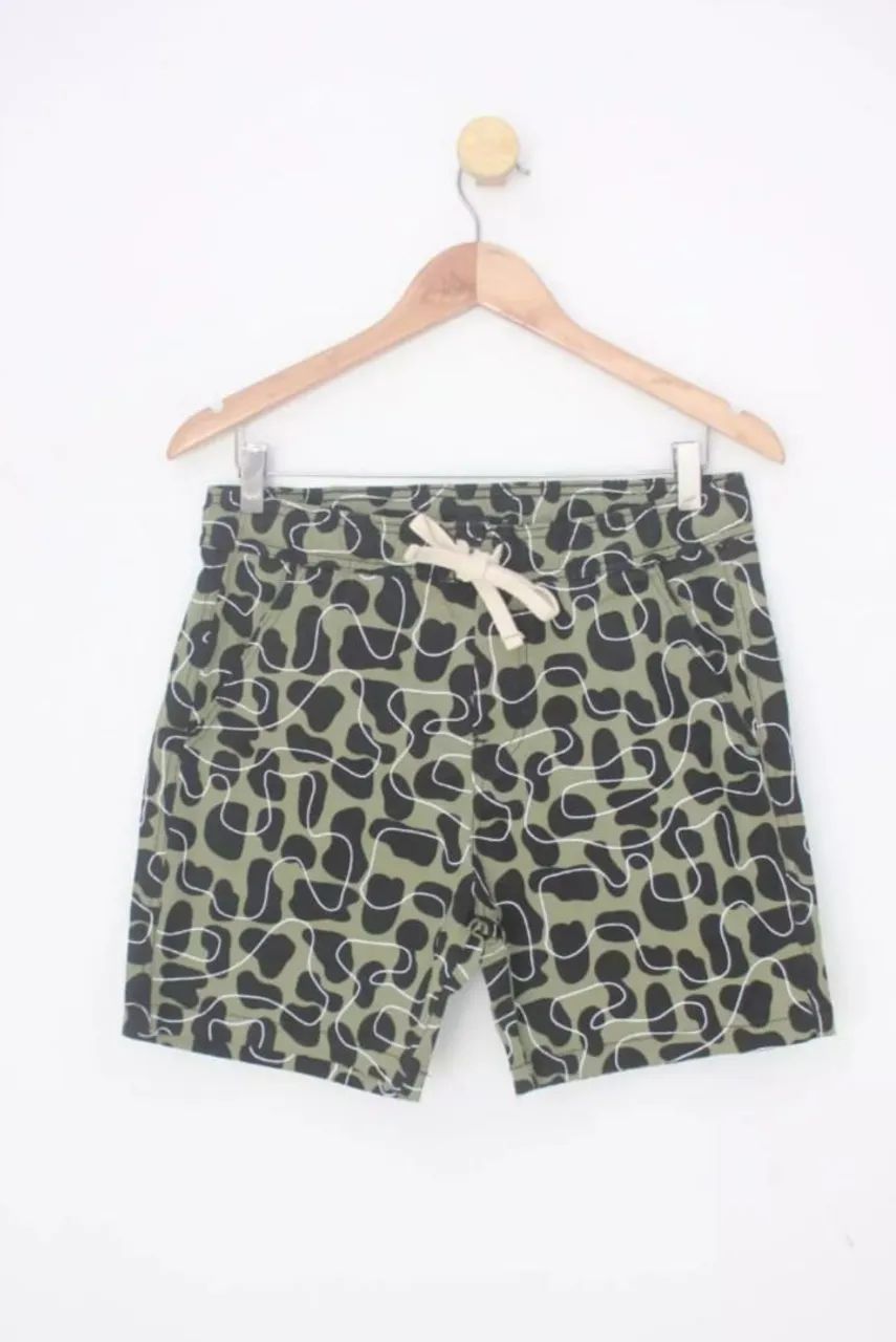 Bermudas Shorts Em Sarja Estampado P