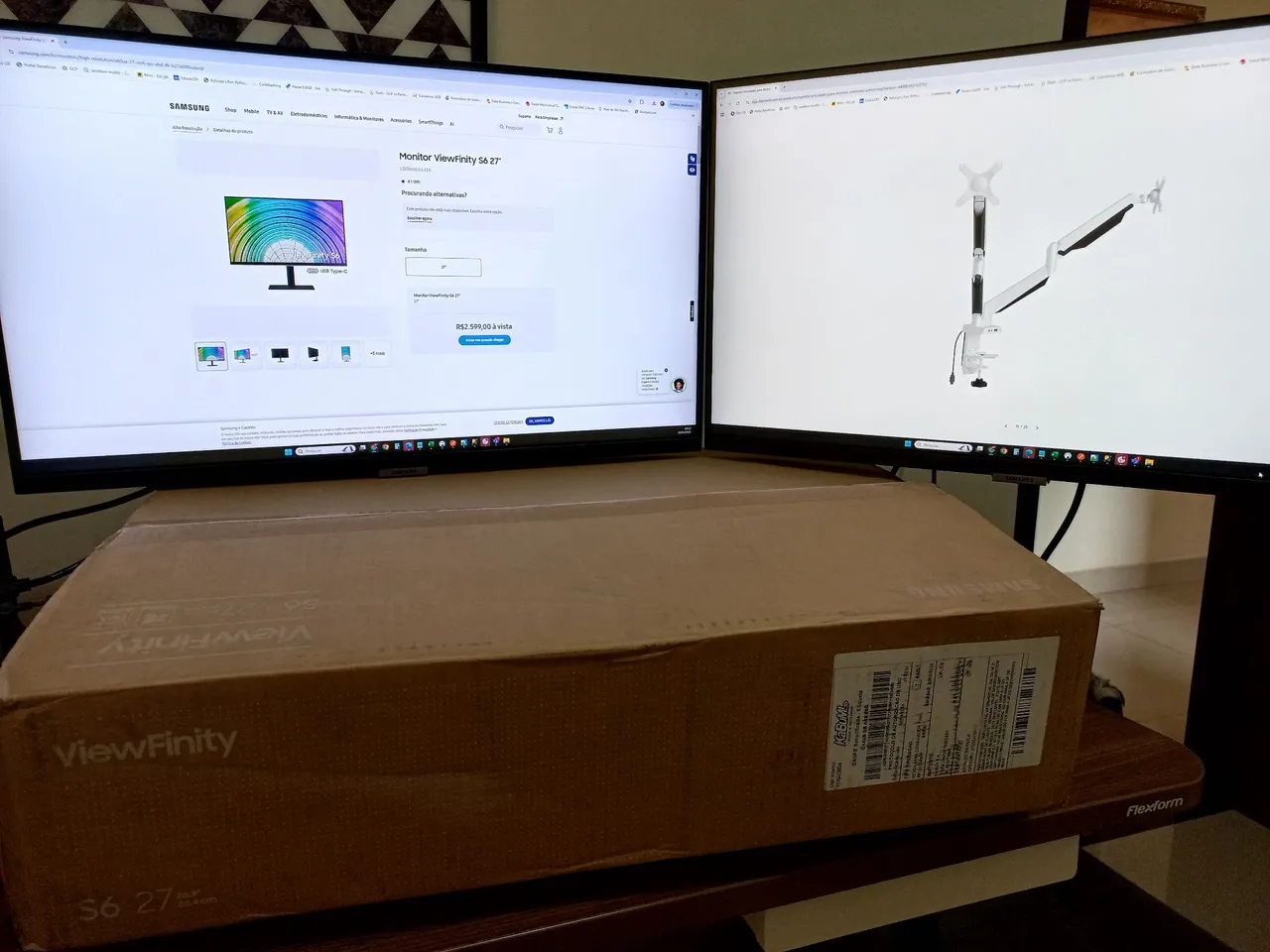 Monitor DOIS MONITORES Samsung ViewFinity S6 27" - Por favor Leia o anuncio