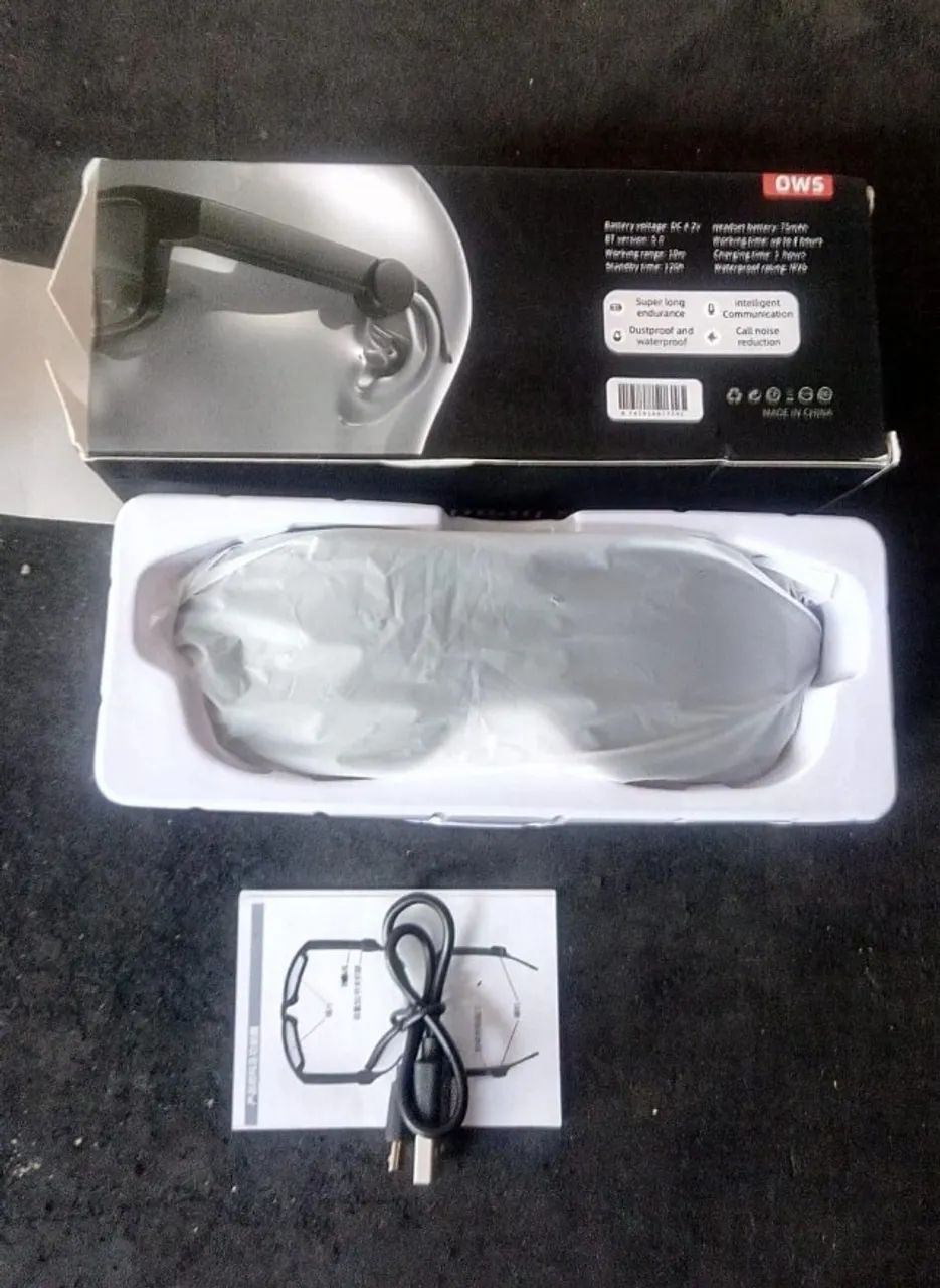 Óculos Fones de Ouvido Bluetooth Comando de voz google assistant Siri Atende Chamadas - Foto 2