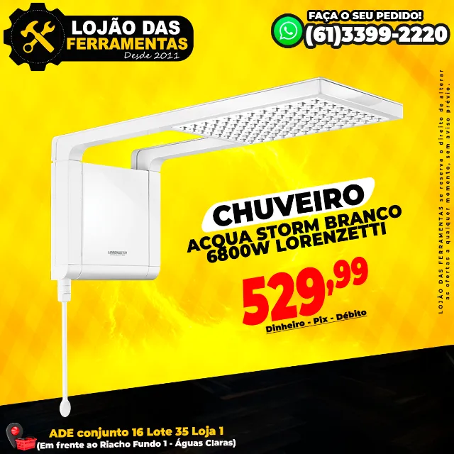 Chuveiro Acqua Storm Branco 6800w Lorenzetti