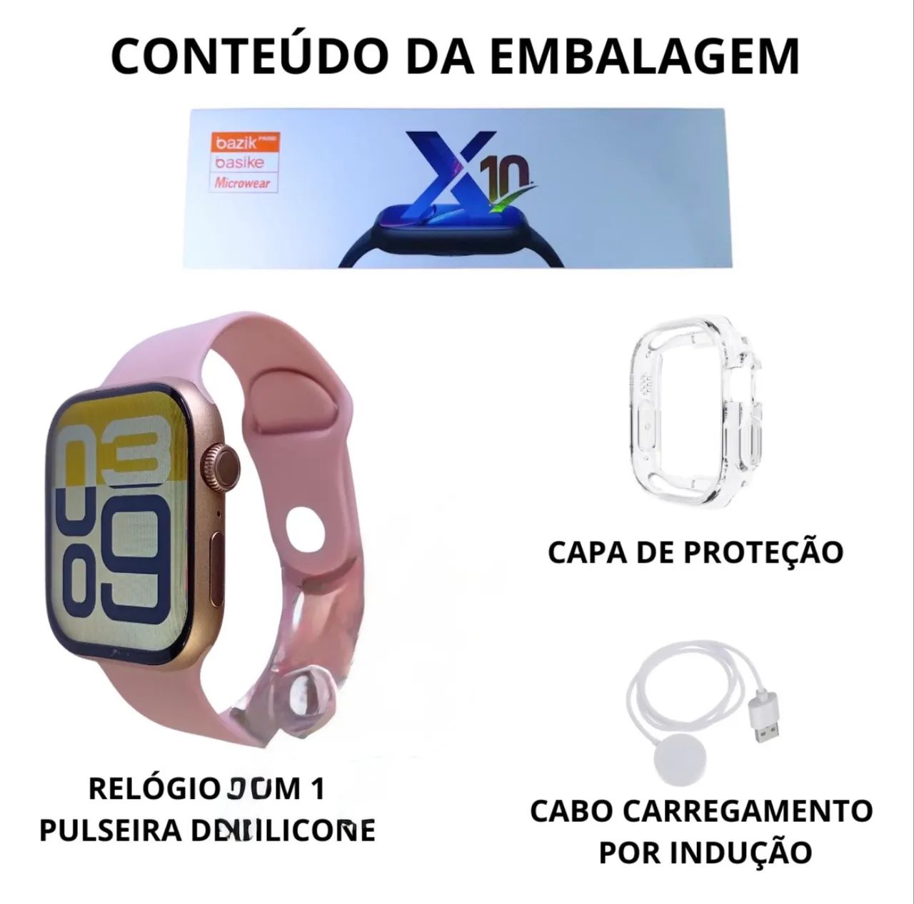 Smartowath Microwear x10 com case película de blinde mais frete grátis  - Foto 4