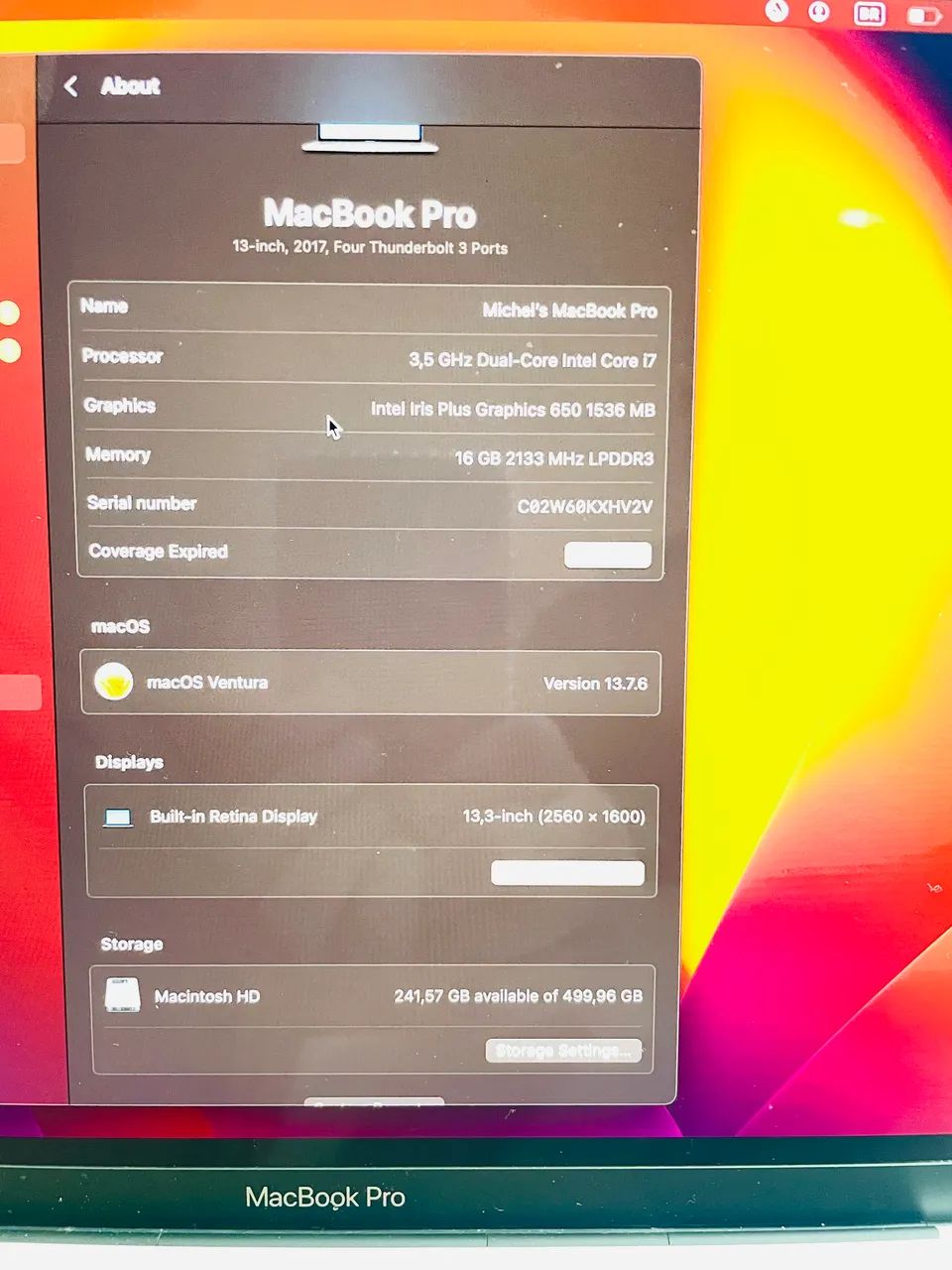 MacBook Pro 13.3 i7 16GB 512GB SSD Touch Bar + Touch ID - Foto 2
