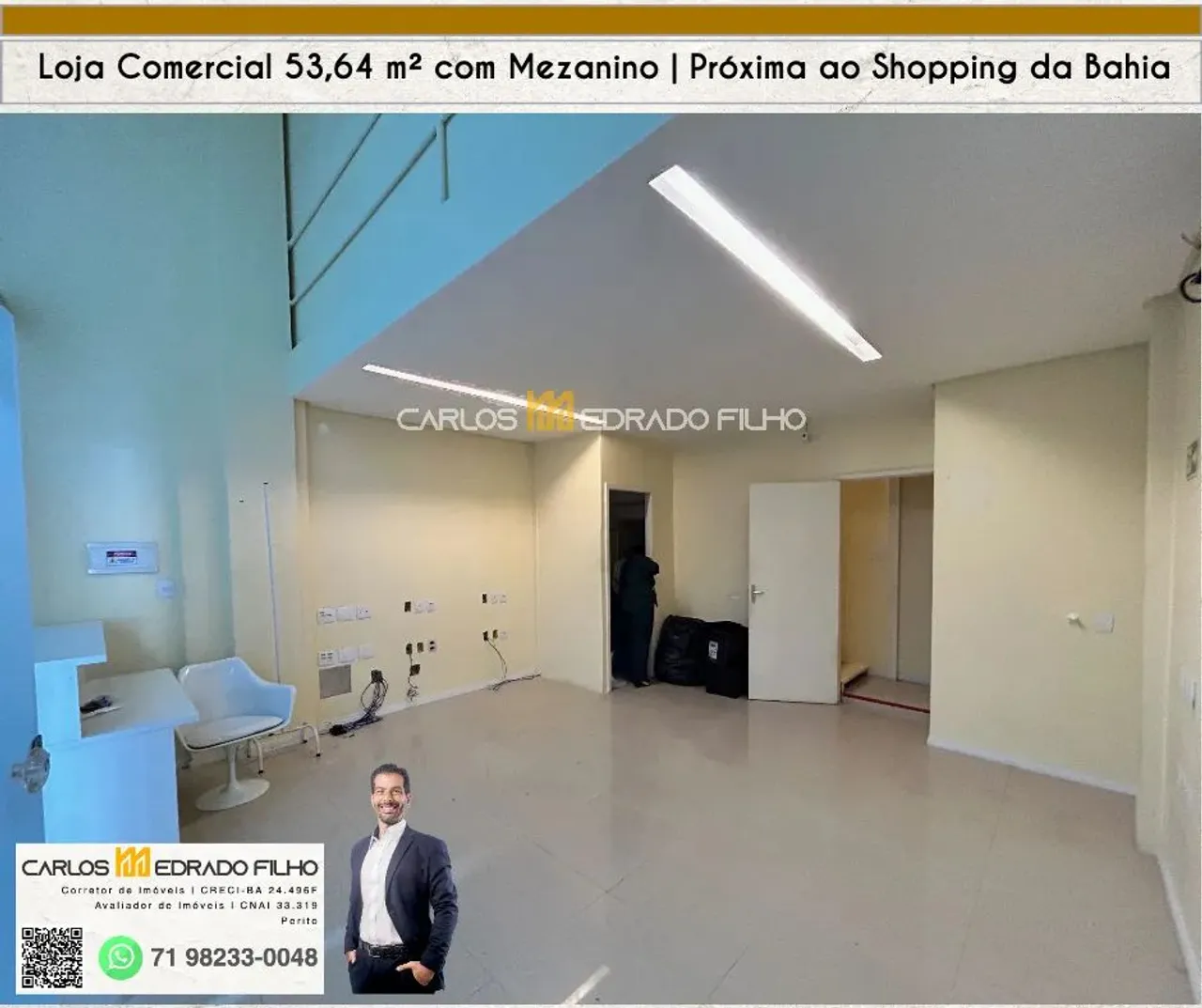 Loja Comercial 53,64 m² com Mezanino e Vaga Próxima ao Shopping da Bahia