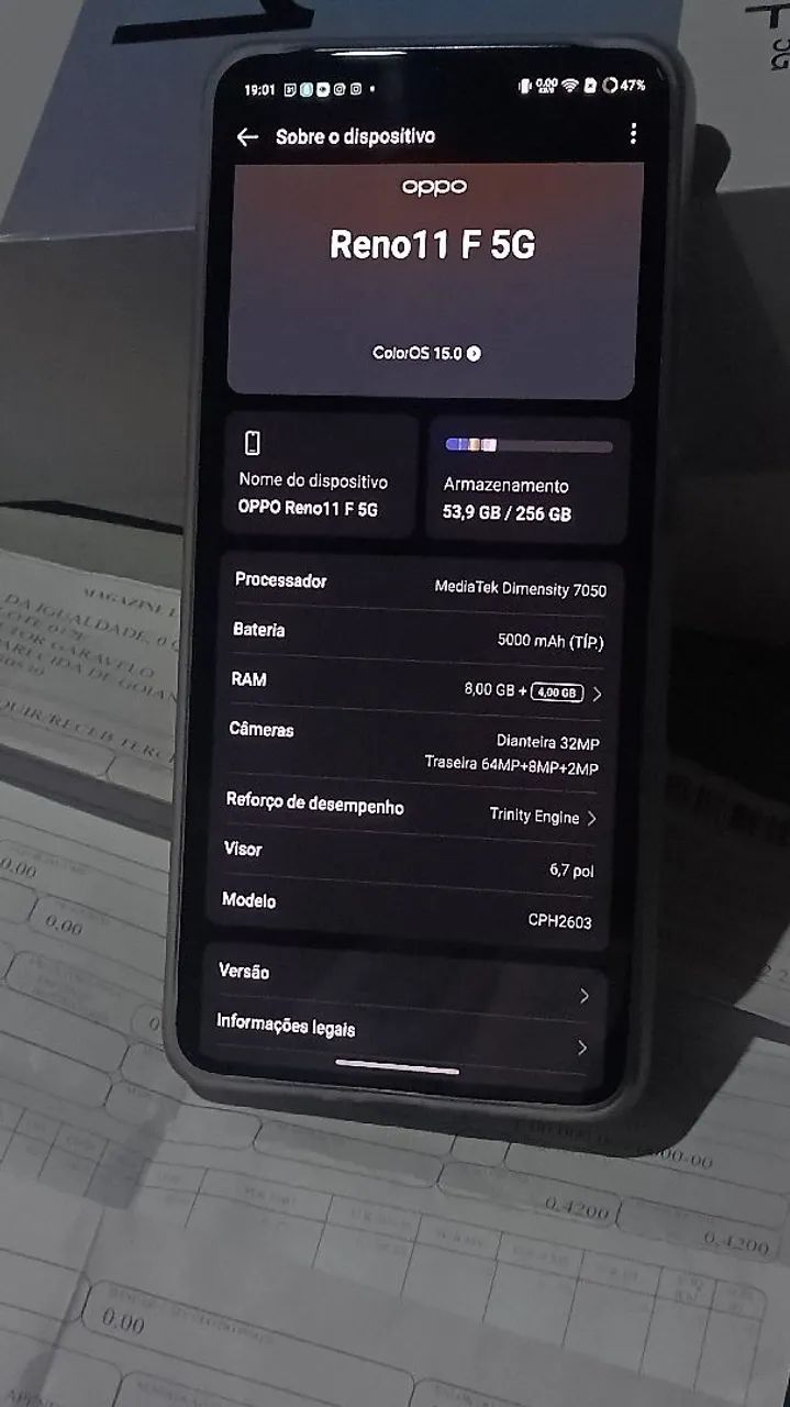 SMARTPHONE OPPO Reno11F 256GB / 5G 8GB RAM 6,7 (1 MÊS USO c/Cx+NF)  - Foto 5