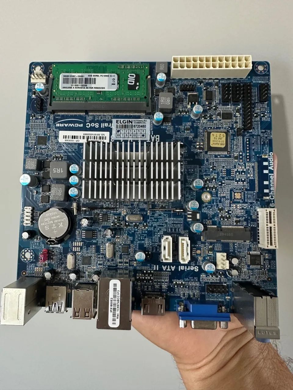 Placa mãe Pcware ITX Intel J1800 2.41GHz - IPX1800e2