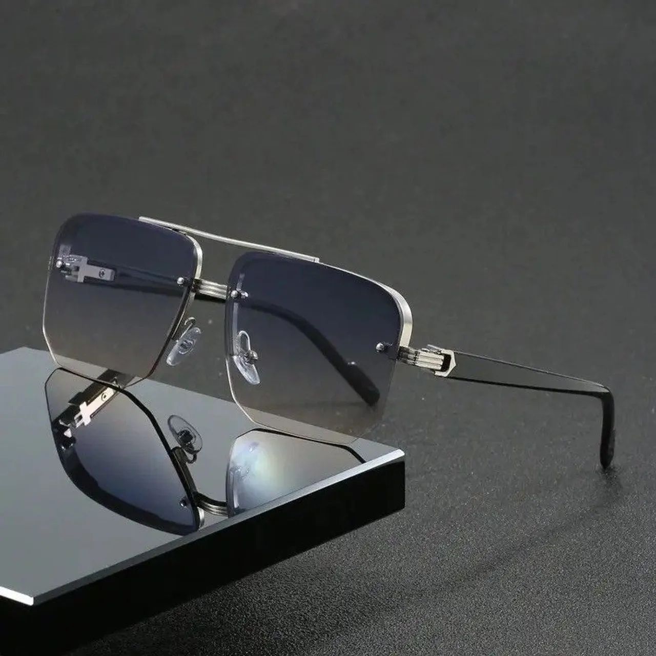 Óculos Caterside Polygon Metal Frame Vintage UV400 - PRISCILA IMPORT'S