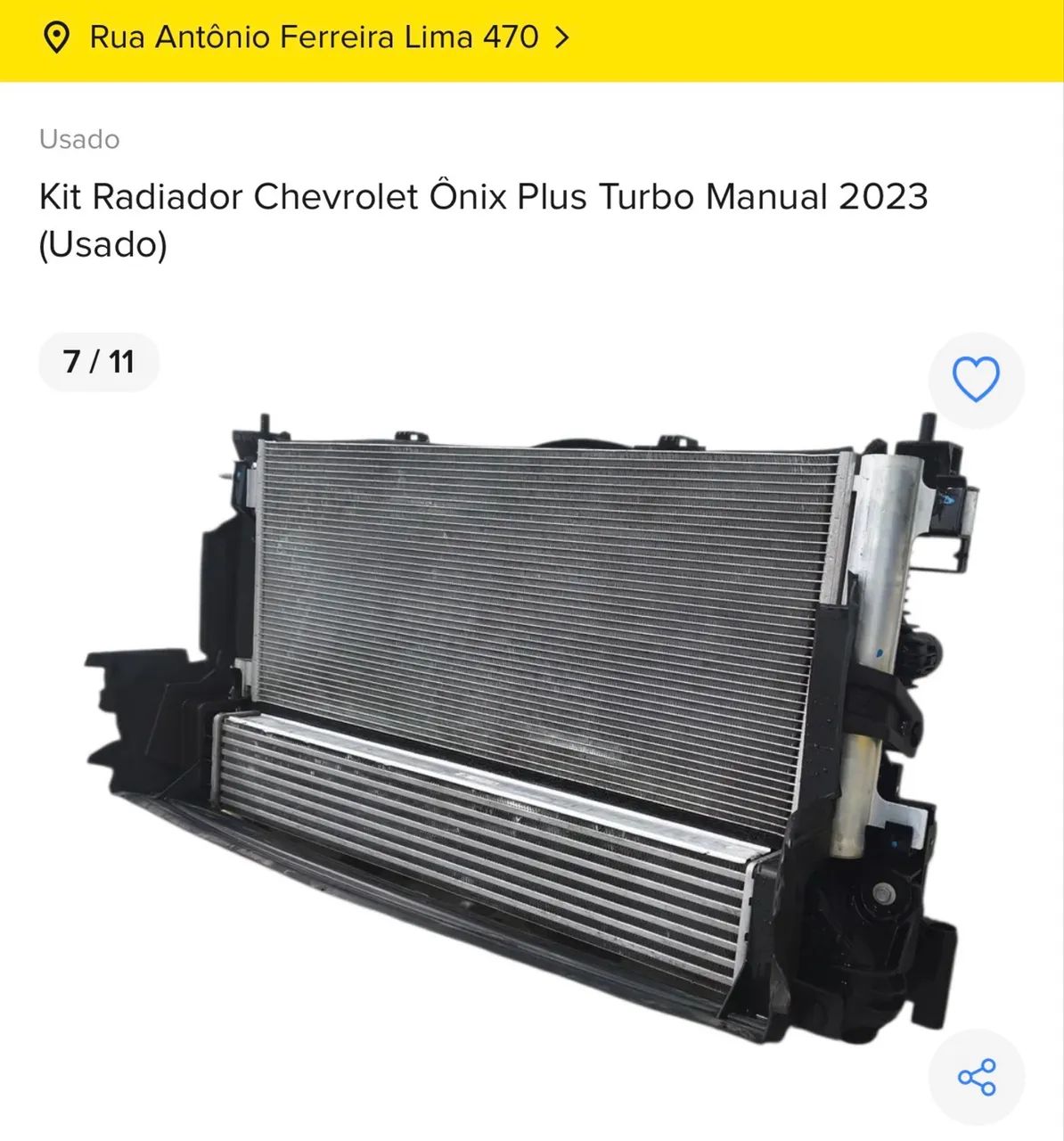 KIT RADIADOR CHEVROLET ONIX PLUS 1.0 TURBO MANUAL 2023 