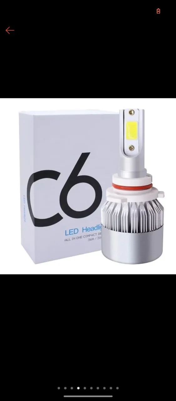 Farol C6 LED Headlight -Branco Super Brilho