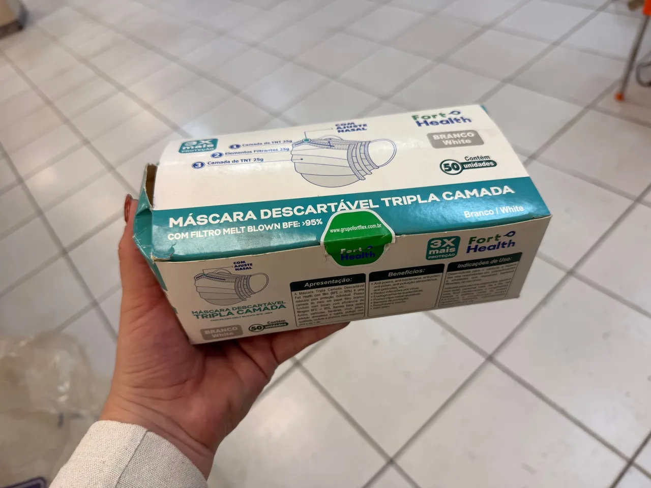 Máscara Descartável Tripla Camada - Fort-o Health