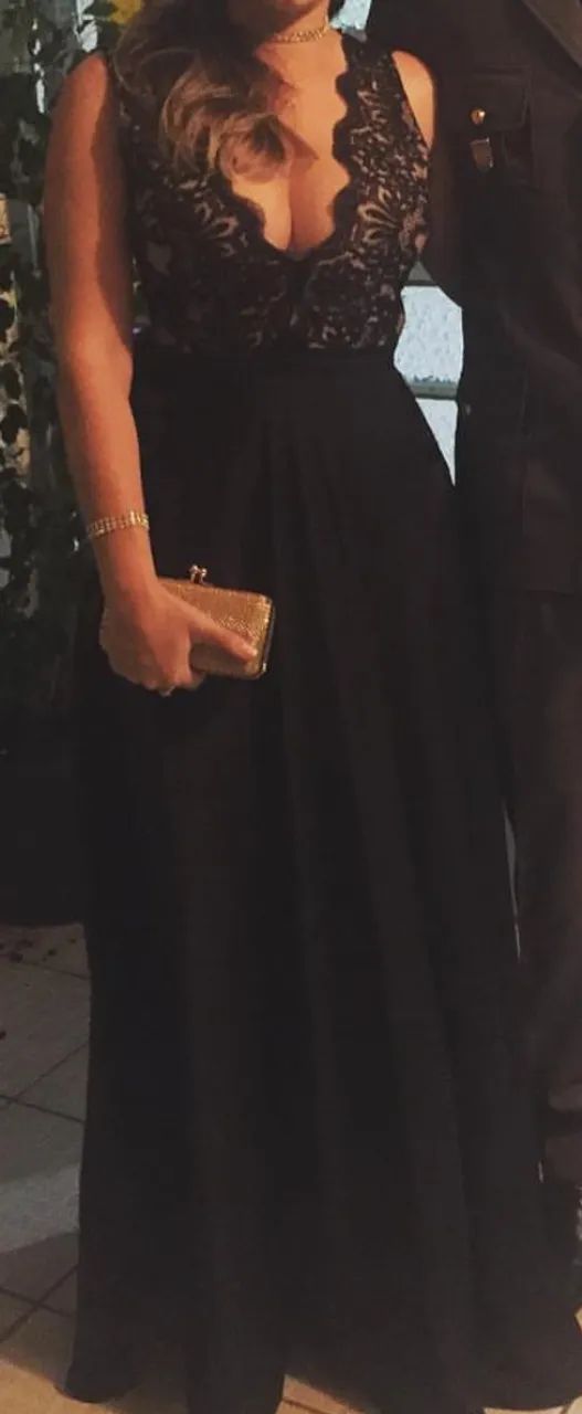 Vestido longo festa preto 