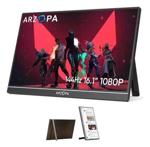 Monitor Portátil Arzopa Z1fc 16,1'' 144hz Ultrafino 1080p Fhd Ips Hdmi Usb-c Tela Extendid