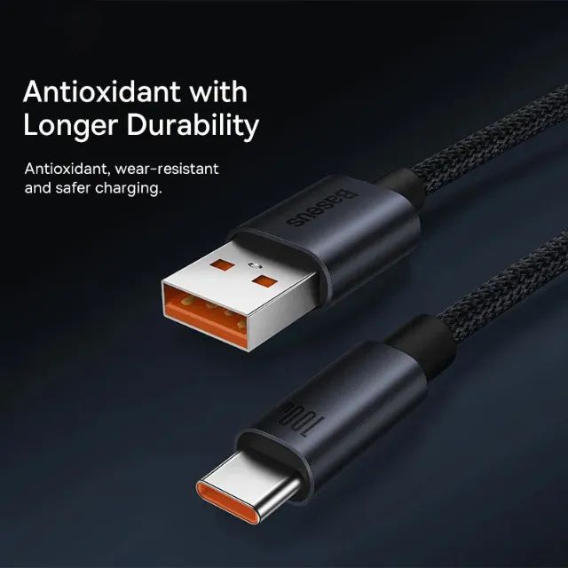 Cabo Usb para Usb C 100W 5A Baseus - Foto 4