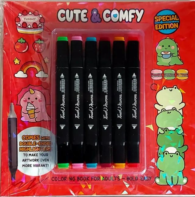 livro de colorir Cute & Comfy Coloring Book For Adults Bold Easy Special Edition - Vol 3 